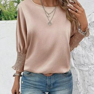 Long Sleeve Blouse with Smocked Cuffs